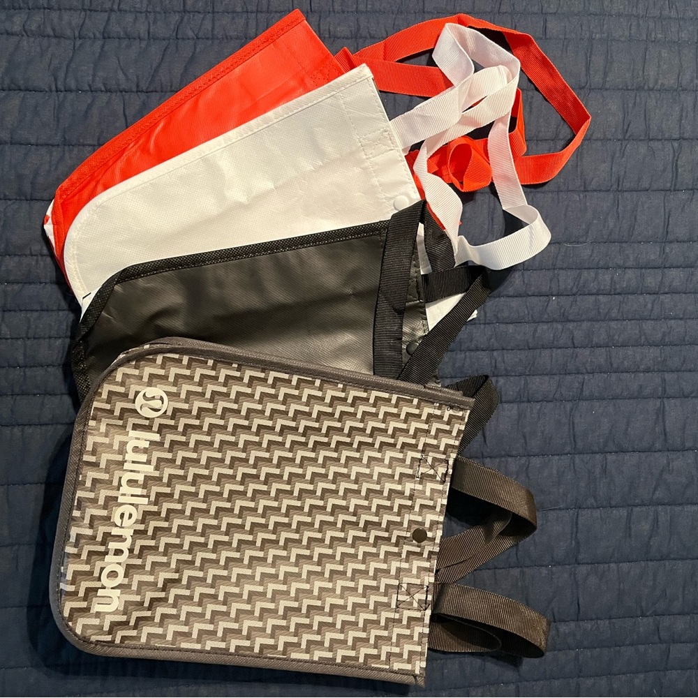 lululemon athletica Red, White, Black Tote Trio